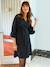 Robe courte en gaze de coton grossesse et allaitement bois de rose+noir - vertbaudet enfant 
