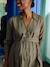 Long jacquard shirt dress for pregnancy and nursing clothes khaki - vertbaudet enfant 