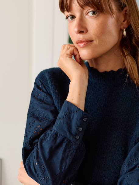 Two-tone maternity jumper navy blue - vertbaudet enfant 