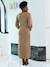 Marl Knit Maxi Dress for Maternity chocolate - vertbaudet enfant 