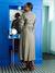 Long jacquard shirt dress for pregnancy and nursing clothes khaki - vertbaudet enfant 