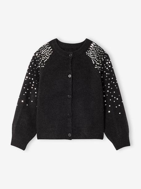 Sequin Christmas Cardigan for Girls anthracite - vertbaudet enfant 