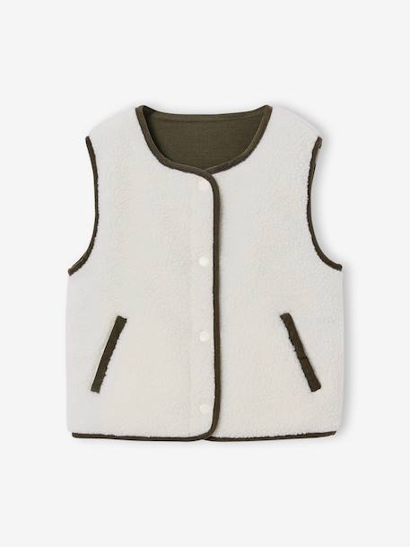 Child's reversible cardigan from the family capsule ecru - vertbaudet enfant 