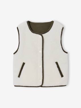 Gilet mixte sans manches réversible capsule famille - vertbaudet enfant Fille-Gilet mixte sans manches réversible capsule famille