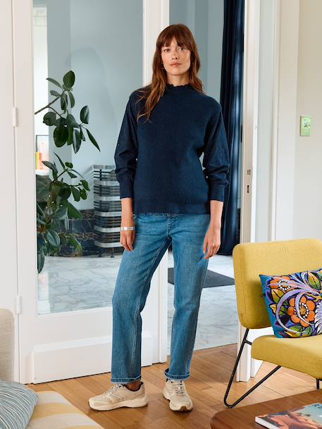 Two-tone maternity jumper navy blue - vertbaudet enfant 