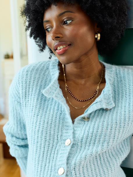 Pear Knit Cardigan for Maternity & Nursing crystal blue - vertbaudet enfant 
