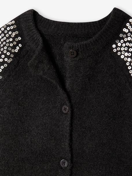 Sequin Christmas Cardigan for Girls anthracite - vertbaudet enfant 