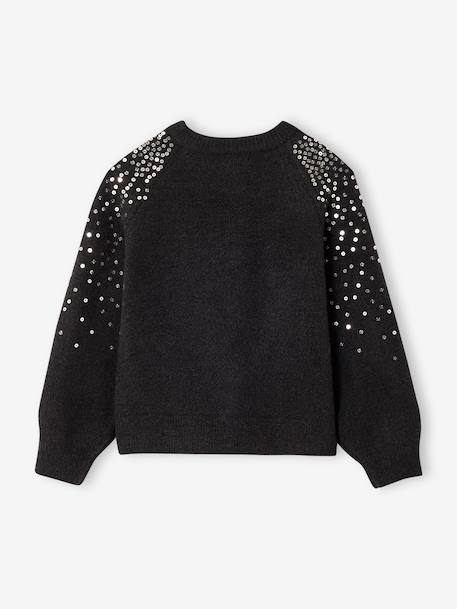 Sequin Christmas Cardigan for Girls anthracite - vertbaudet enfant 