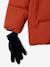 Doudoune garçon à capuche doublée polaire avec moufles ou gants ambre+vert sapin - vertbaudet enfant 