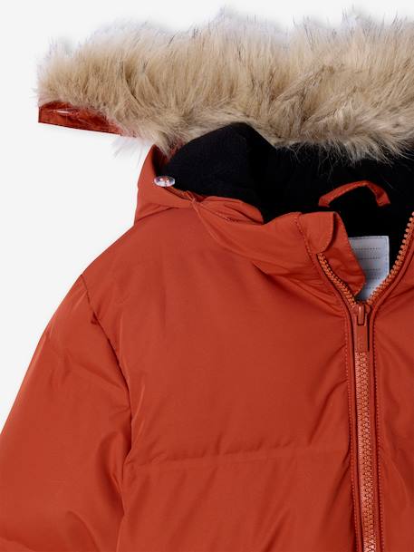 Fleece-Lined Lightweight Jacket, with Mittens or Gloves amber+fir green - vertbaudet enfant 
