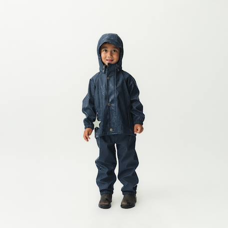 Children's rain jacket and trouser set MATREINAR MINI A TURE deep blue+green - vertbaudet enfant 