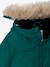 Doudoune garçon à capuche doublée polaire avec moufles ou gants ambre+vert sapin - vertbaudet enfant 