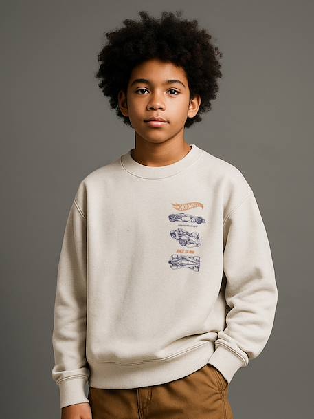 Mattel® HOT WHEELS boy's sweatshirt marl beige - vertbaudet enfant 