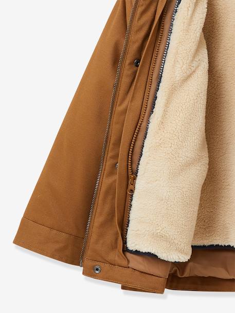 Warm Parka for Boys, by CYRILLUS caramel+navy blue - vertbaudet enfant 