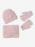 Girl's Christmas set: beanie + snood + mittens/gloves rosy - vertbaudet enfant 