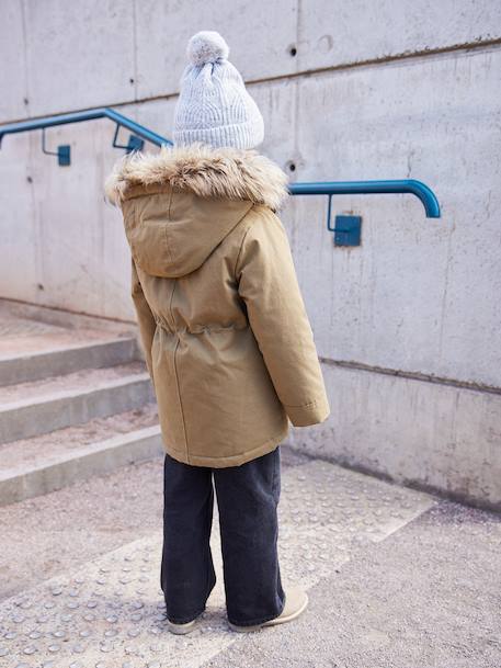 Parka fille 3 en 1 hiver à capuche DARK GREEN+kaki+PURPLE DARK+vert de gris - vertbaudet enfant 