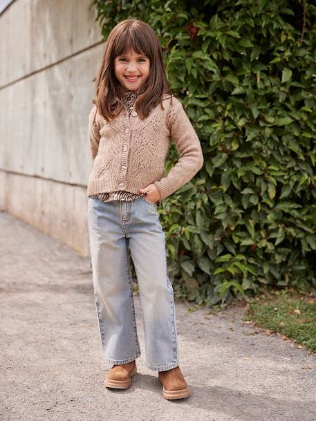 Jean fille large bleu moyen+denim black+denim bleached+denim brut+denim gris+stone - vertbaudet enfant 