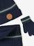 Christmas set: reindeer beanie + snood + mittens/gloves for boys navy blue - vertbaudet enfant 