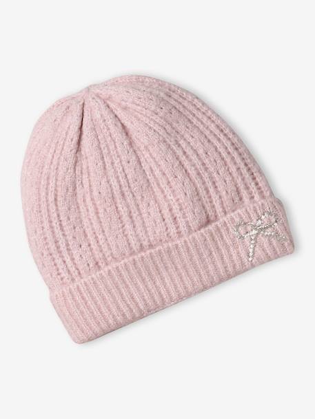 Coffret Noël fille bonnet + snood + moufles/gants rose poudré - vertbaudet enfant 