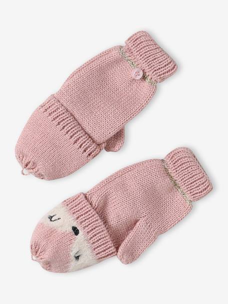 Coffret Noël fille bonnet + snood + moufles/mitaines bichette rose poudré - vertbaudet enfant 