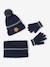 Christmas set: reindeer beanie + snood + mittens/gloves for boys navy blue - vertbaudet enfant 