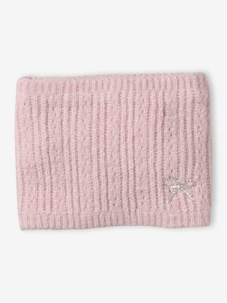 Girl's Christmas set: beanie + snood + mittens/gloves rosy - vertbaudet enfant 