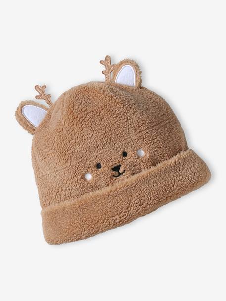 Christmas Set with Bear Beanie, Snood & Mittens for Babies pecan nut - vertbaudet enfant 