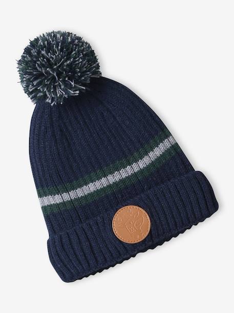 Christmas set: reindeer beanie + snood + mittens/gloves for boys navy blue - vertbaudet enfant 
