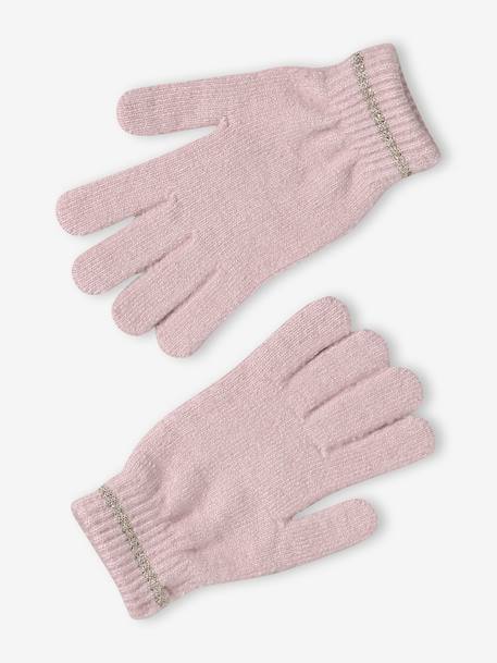 Girl's Christmas set: beanie + snood + mittens/gloves rosy - vertbaudet enfant 
