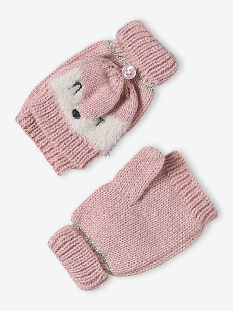 Christmas Set with Beanie + Snood + Gloves/Mittens rosy - vertbaudet enfant 