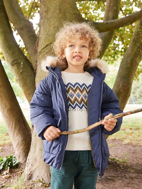 Hooded Parka for Boys navy blue - vertbaudet enfant 