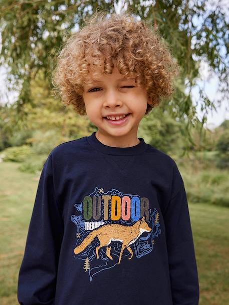 Tee-shirt manches longues imprimé garçon marine - vertbaudet enfant 