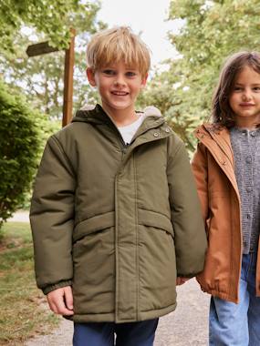 Parka garçon à capuche doublure sherpa - vertbaudet enfant
