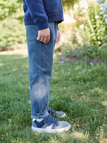 Corduroy Trousers, Easy to Slip On, for Boys navy blue+slate blue - vertbaudet enfant 