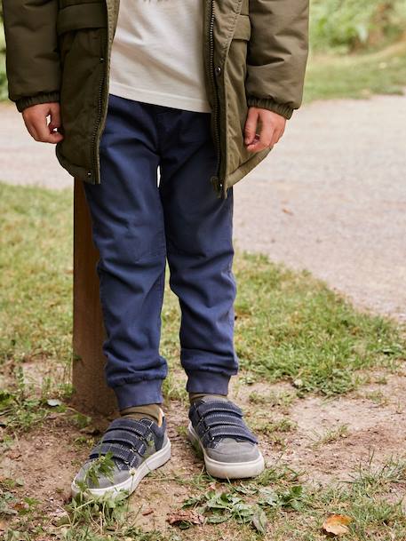 Pantalon style jogger doublé polaire garçon facile à enfiler encre+NOISETTE - vertbaudet enfant 