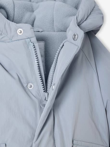 Lightweight jacket with polar fleece lining and hood crystal blue - vertbaudet enfant 