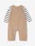 Set T-shirt + striped jumpsuit pecan nut - vertbaudet enfant 
