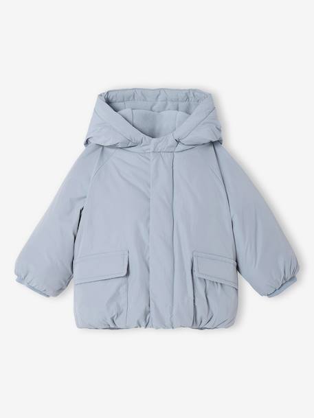 Doudoune bébé à capuche doublée polaire bleu glacier - vertbaudet enfant 