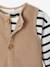 Set T-shirt + striped jumpsuit pecan nut - vertbaudet enfant 