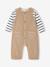 Set T-shirt + striped jumpsuit pecan nut - vertbaudet enfant 