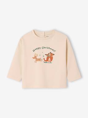 T-shirt bébé Noël motif traineau manches longues   - vertbaudet enfant