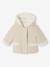 Wool blend coat for babies with iridescent effect and faux fur lining marl beige - vertbaudet enfant 