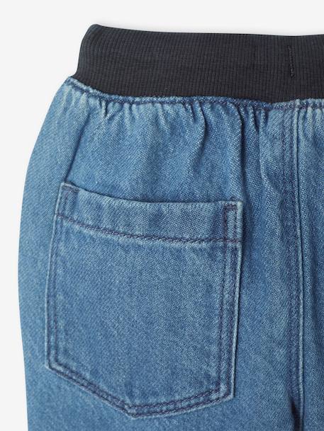 Lined Jeans with Elasticated Waistband, for Babies stone - vertbaudet enfant 