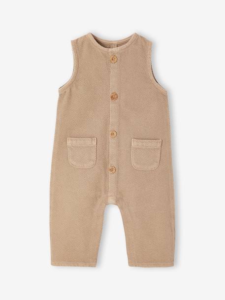 Set T-shirt + striped jumpsuit pecan nut - vertbaudet enfant 