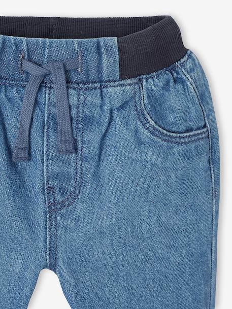 Lined Jeans with Elasticated Waistband, for Babies stone - vertbaudet enfant 