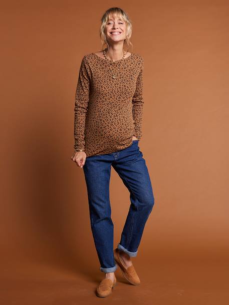 Leopard Print T-Shirt for Maternity, ENVIE DE FRAISE beige - vertbaudet enfant 