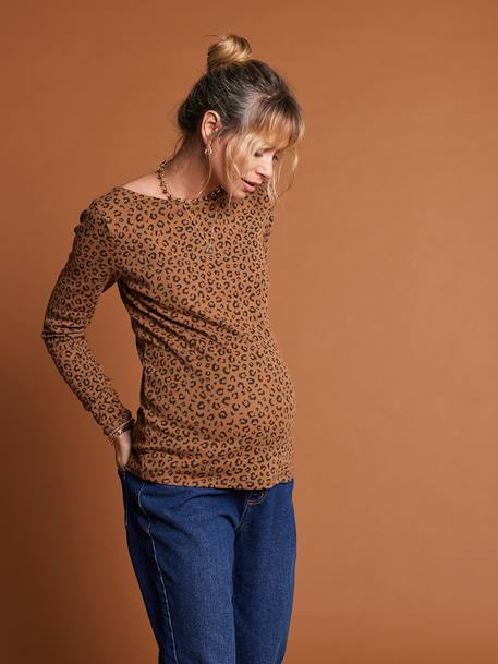 T-shirt léopard grossesse beige - vertbaudet enfant 