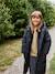 Long Lightweight Jacket with Hood & Faux Fur Lining, for Girls black - vertbaudet enfant 