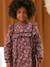 Dress in floral print flannel for girls plum - vertbaudet enfant 
