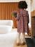 Dress in floral print flannel for girls plum - vertbaudet enfant 